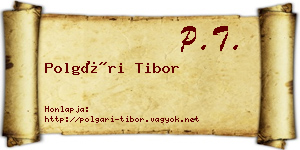 Polgári Tibor névjegykártya